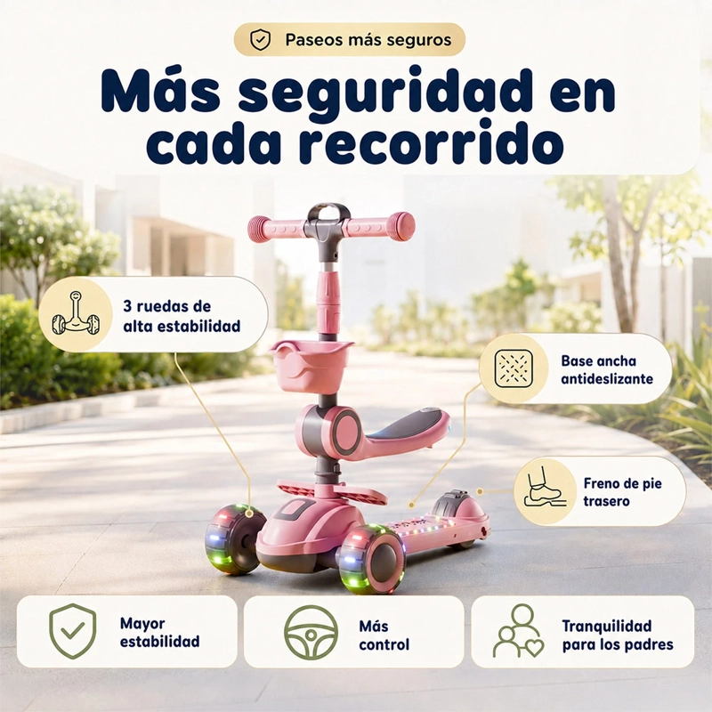 SCOOTER KIDSCOOL ASIENTO LUCES Y MUSICA  - 5