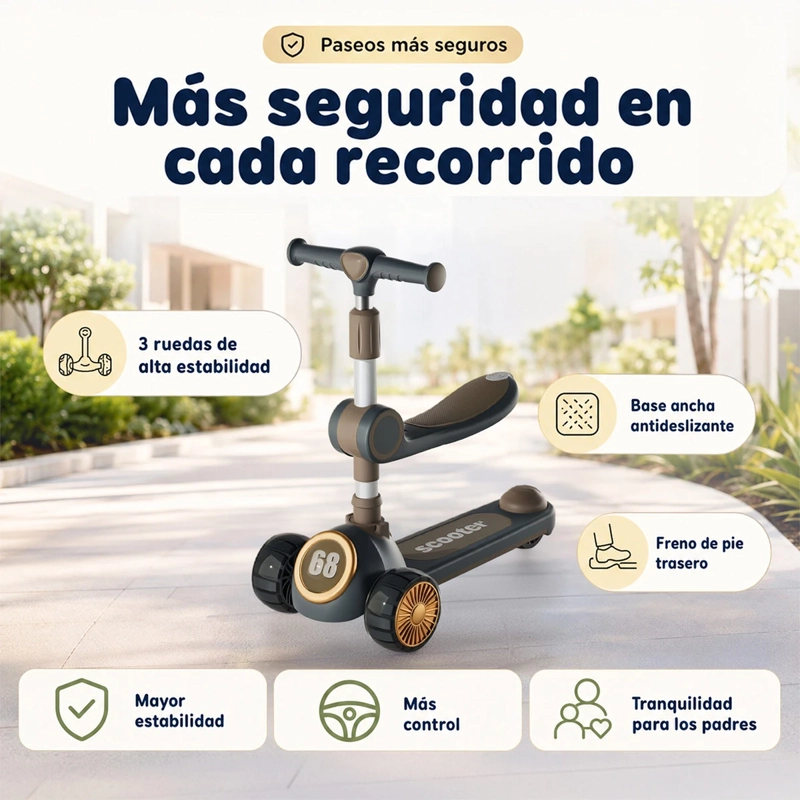 SCOOTER KIDSCOOL 3 EN 1 PLEGABLE  - 4