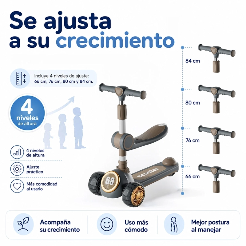 SCOOTER KIDSCOOL 3 EN 1 PLEGABLE  - 9