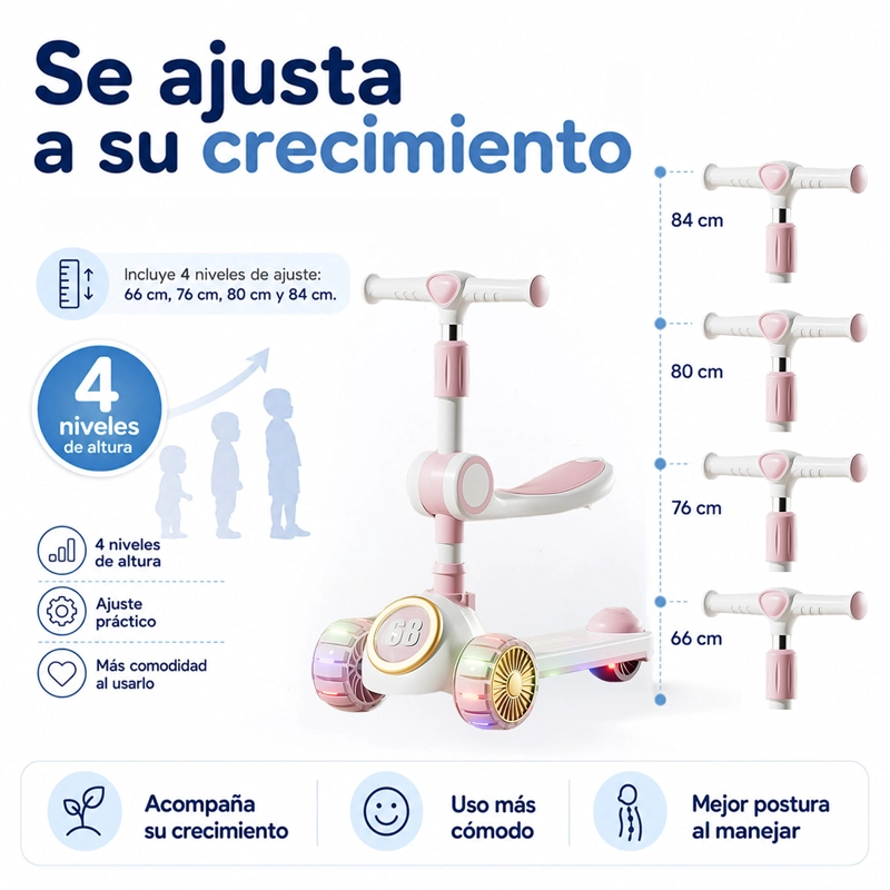 SCOOTER KIDSCOOL 3 EN 1 PLEGABLE - 6