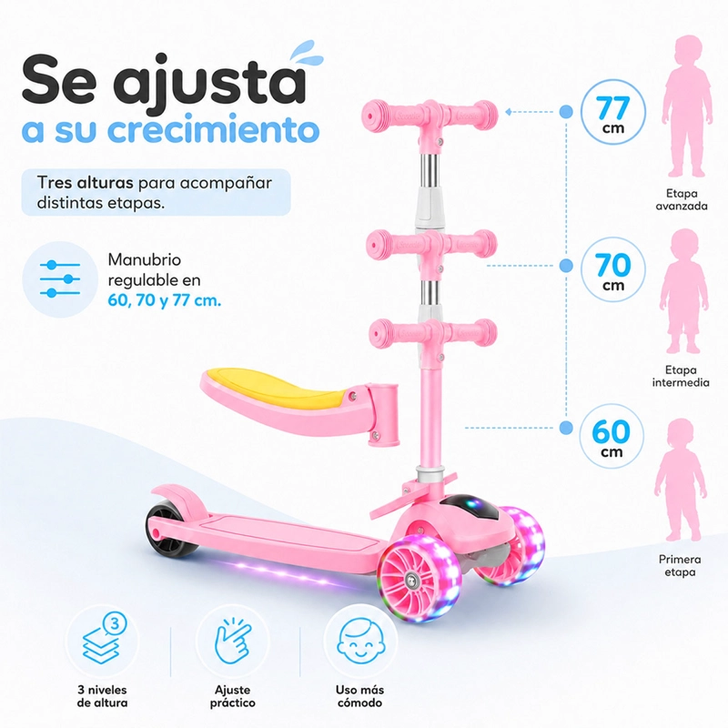 SCOOTER KIDSCOOL PLEGABLE CON ASIENTO - 3