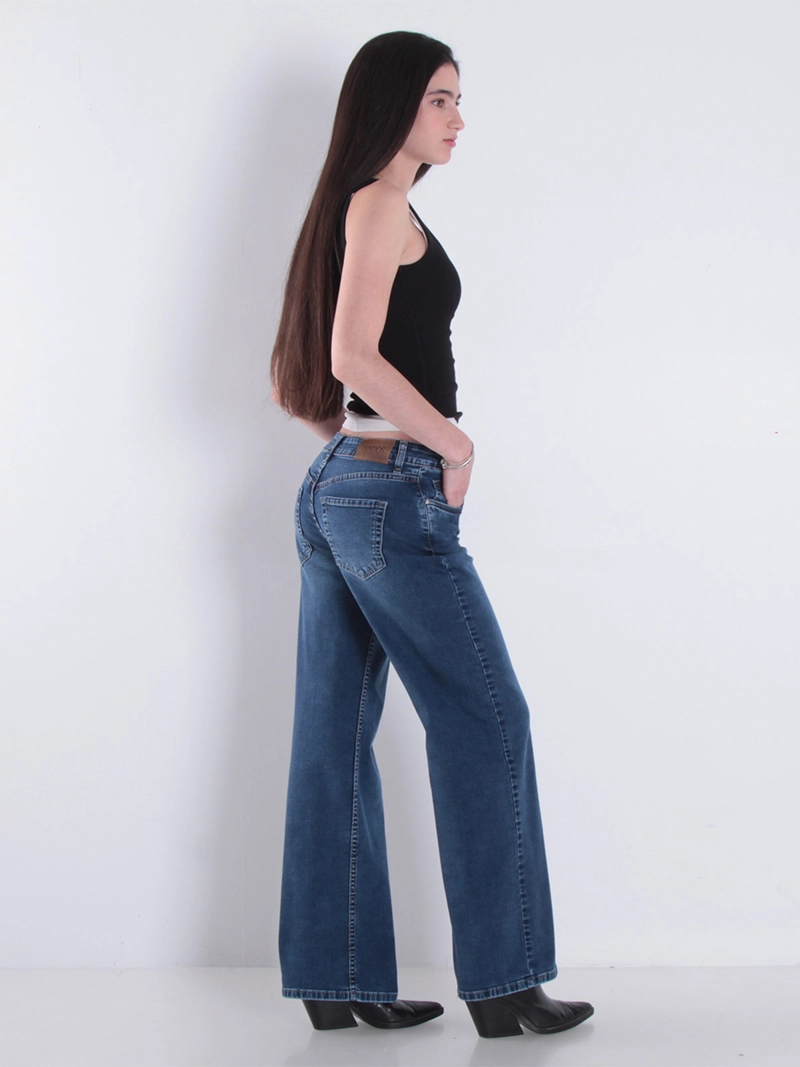 JEANS MUJER WADOS ALGODÓN WIDE LEG TIRO ALTO - 3