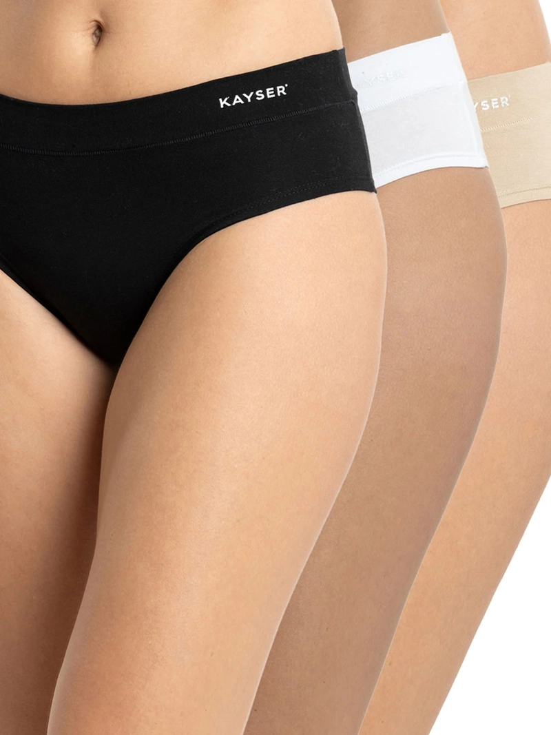PACK X3 CALZÓN MUJER KAYSER ALGODÓN TIRO ALTO