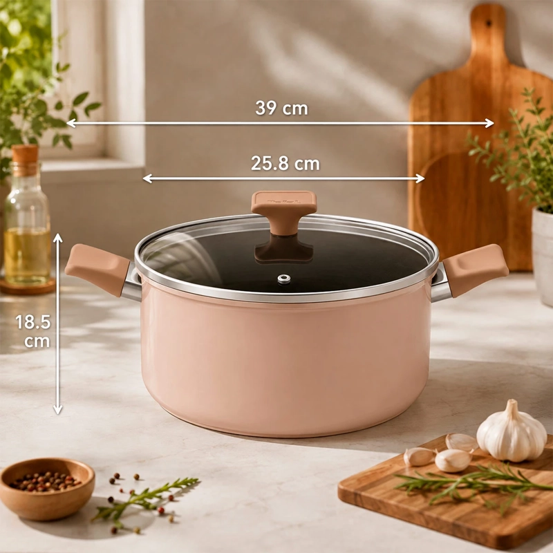 OLLA TEFAL CERADELICE CON TAPA 24 CM BEIGE - 3