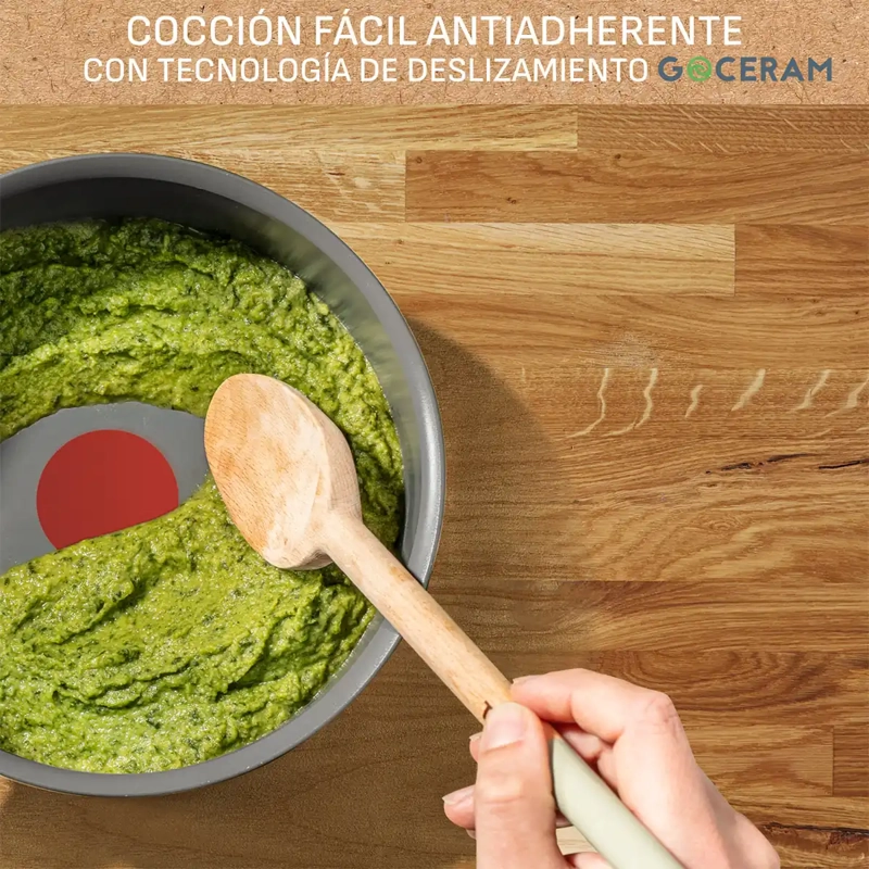 OLLA TEFAL CERADELICE CON TAPA 24 CM BEIGE - 4
