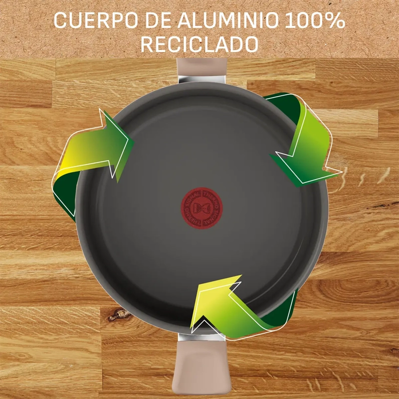 OLLA TEFAL CERADELICE CON TAPA 24 CM BEIGE - 7