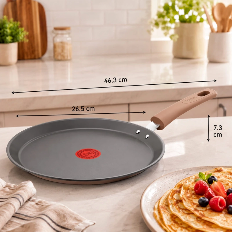 PANQUEQUERA TEFAL CERADELICE 25 CM BEIGE - 3