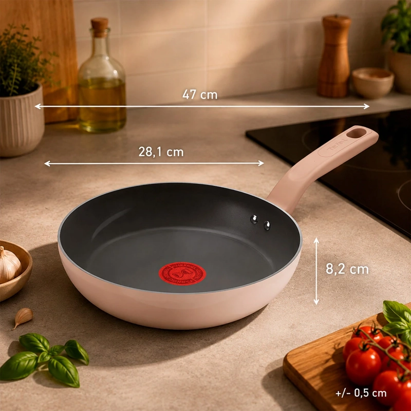 SARTÉN TEFAL LENA CERADELICE 28 CM BEIGE - 3