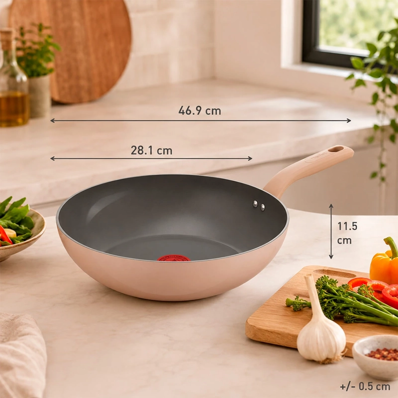 WOK TEFAL SAL CERADELICE 28 CM BEIGE - 3