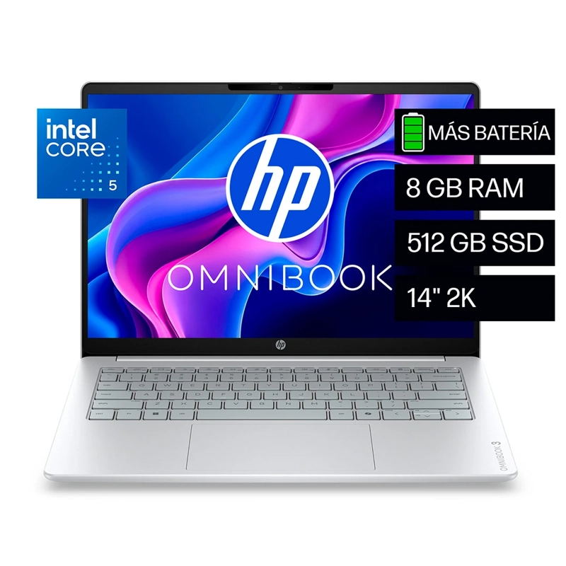 NOTEBOOK HP OMNIBOOK 3 14-HU0050LA INTEL CORE 5 8GB RAM 512GB SSD 14" 2K - 3