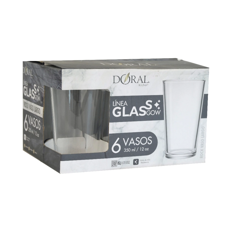 SET X6 VASOS DORAL GLASSGOW ROCK N ROLL 350 ML - 3