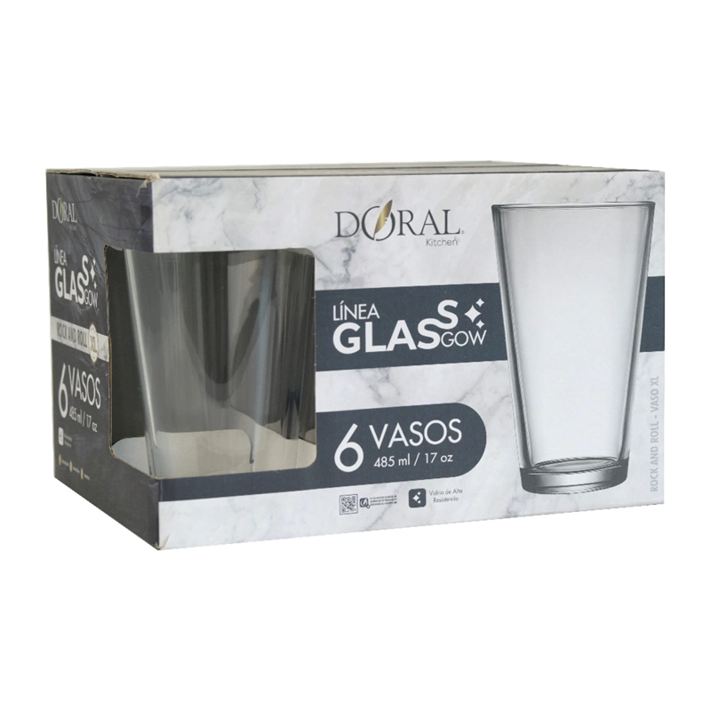SET X6 VASOS DORAL GLASSGOW ROCK N ROLL 485 ML - 3