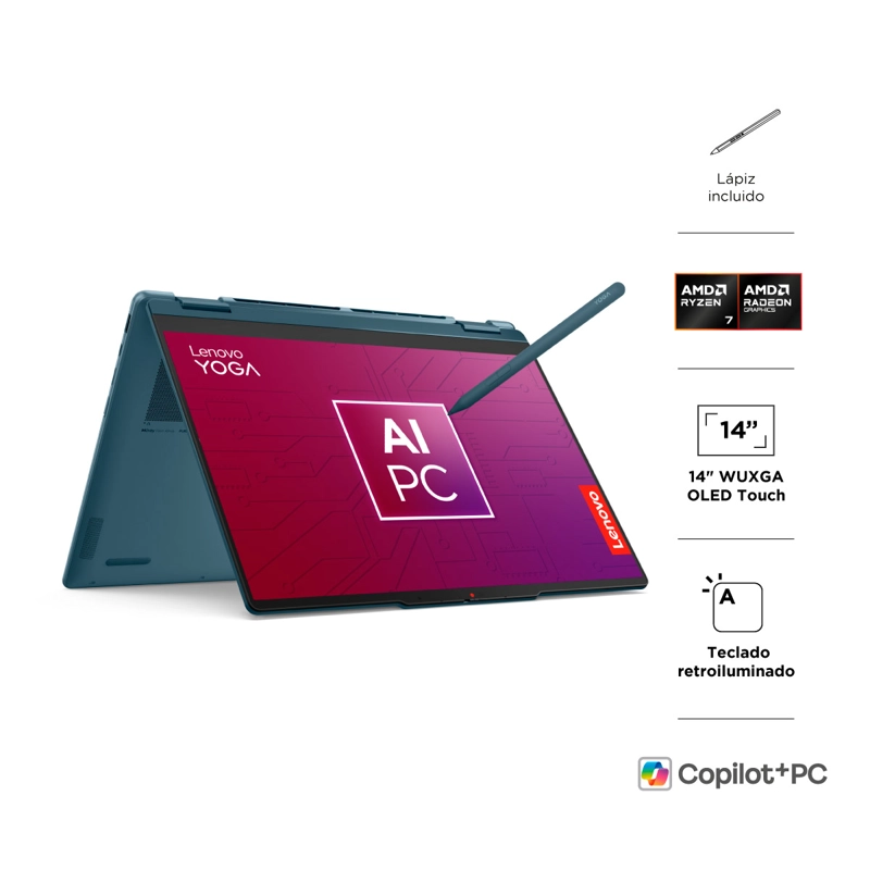 NOTEBOOK LENOVO YOGA 7A 2 EN 1 AMD RYZEN 7 32GB RAM 1TB SSD TOUCH 14” + FUNDA - 2