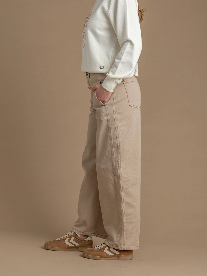 PANTALÓN MUJER EFESIS ALGODÓN LATTE - 3