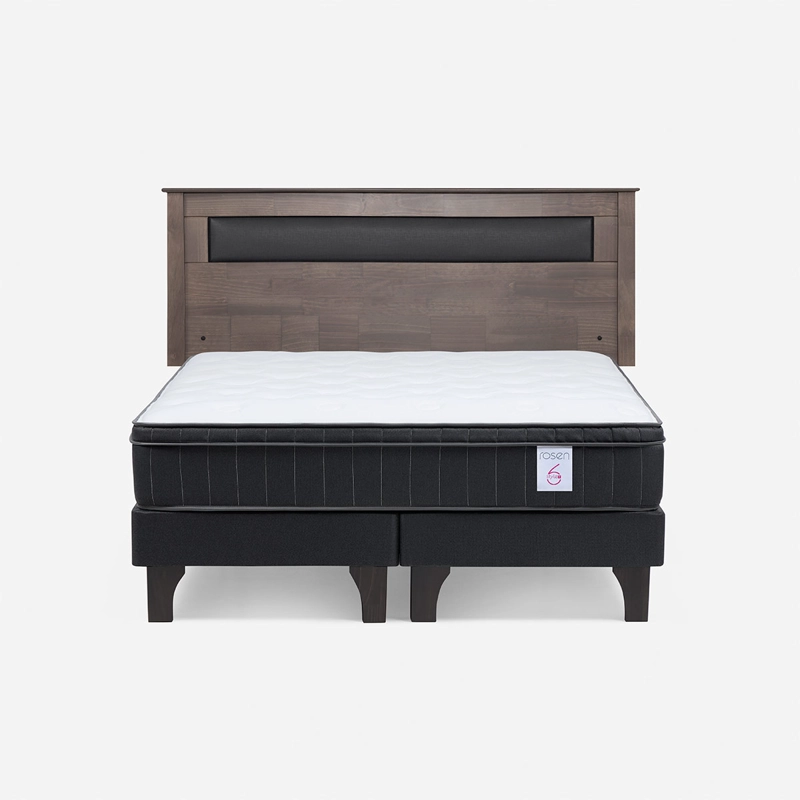 CAMA EUROPEA ROSEN NEW STYLE 6 PLUS 2 PLAZAS + RESPALDO FERRARA - 1