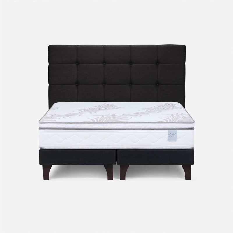 CAMA EUROPEA ROSEN NEO PLUS BASE DIVIDIDA 2 PLAZAS + RESPALDO ISSEY GRAFITO  - 1