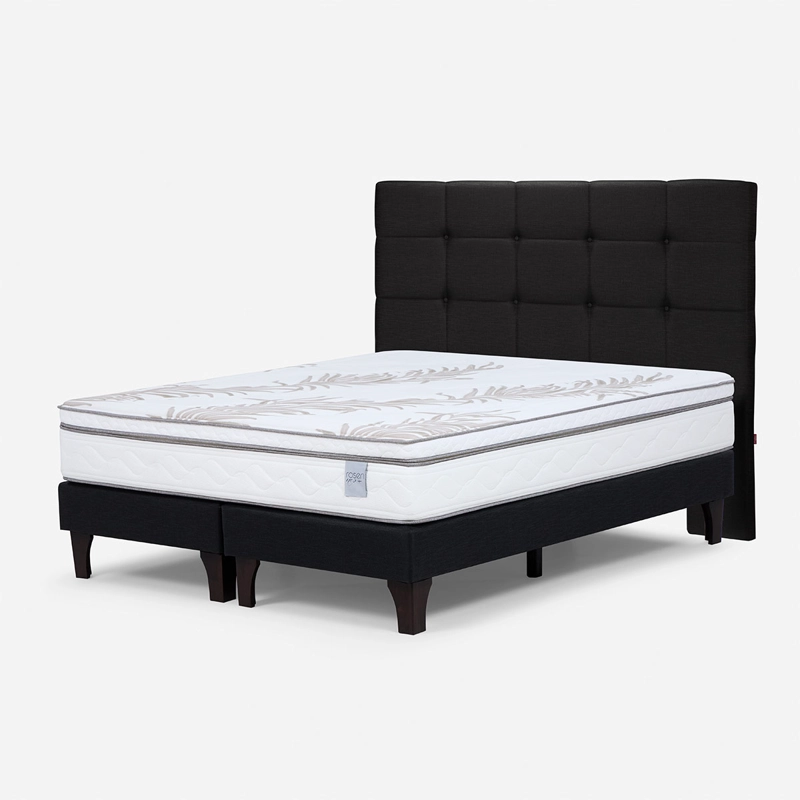 CAMA EUROPEA ROSEN NEO PLUS BASE DIVIDIDA 2 PLAZAS + RESPALDO ISSEY GRAFITO  - 2
