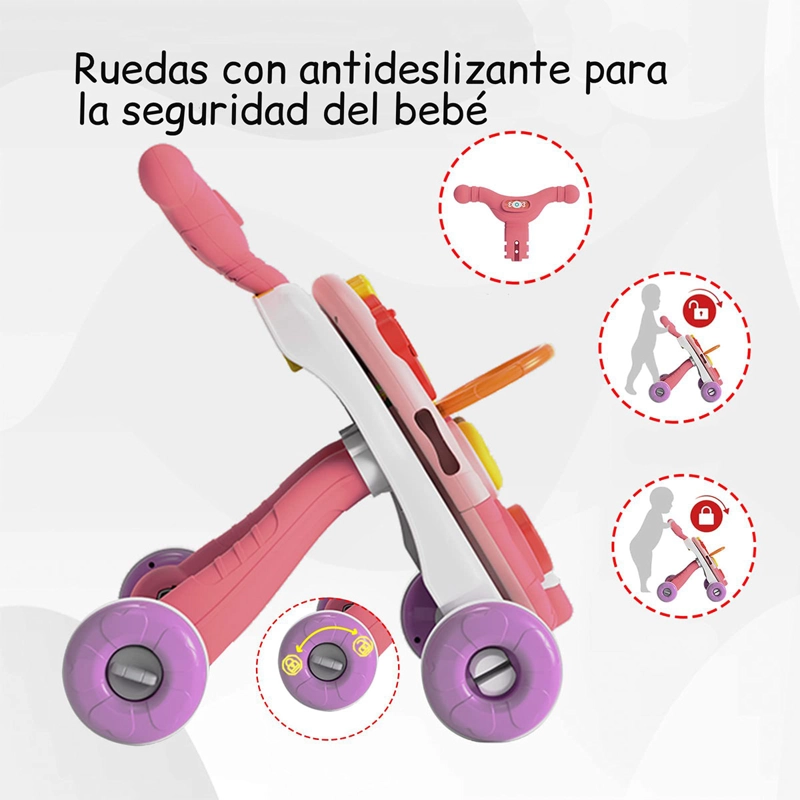 CAMINADOR KIDSCOOL MULTIFUNCIÓN 4 EN 1 ROSADO - 4
