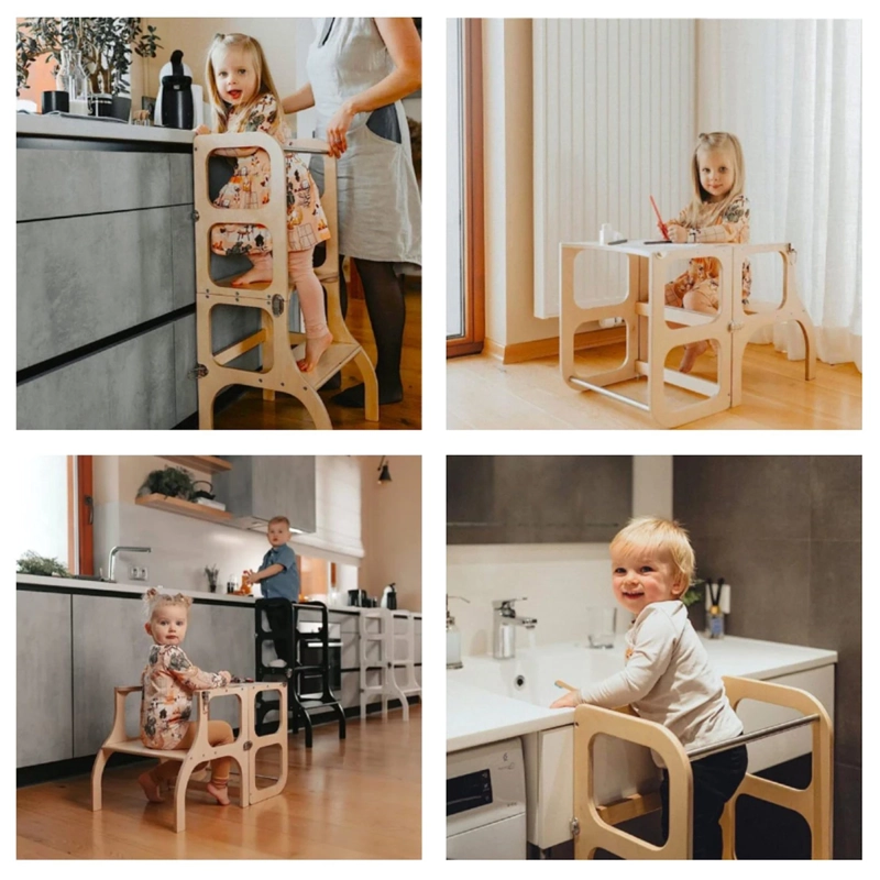 JUGUETE DIDÁCTICO KIDSCOOL TORRE DE APRENDIZAJE MONTESSORI NATURAL - 5