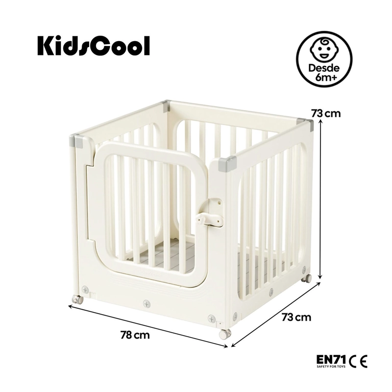 CORRAL DE JUEGOS KIDSCOOL MÓVIL CON RUEDAS Y PUERTA - 6