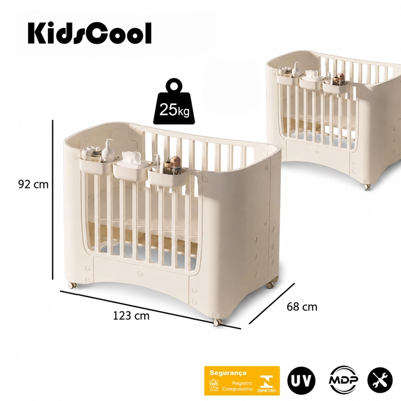 CUNA MÓVIL KIDSCOOL MULTIFUNCIONAL CON RUEDAS Y ORGANIZADORES - 12