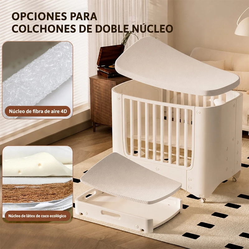 CUNA MÓVIL KIDSCOOL MULTIFUNCIONAL CON RUEDAS Y ORGANIZADORES - 3