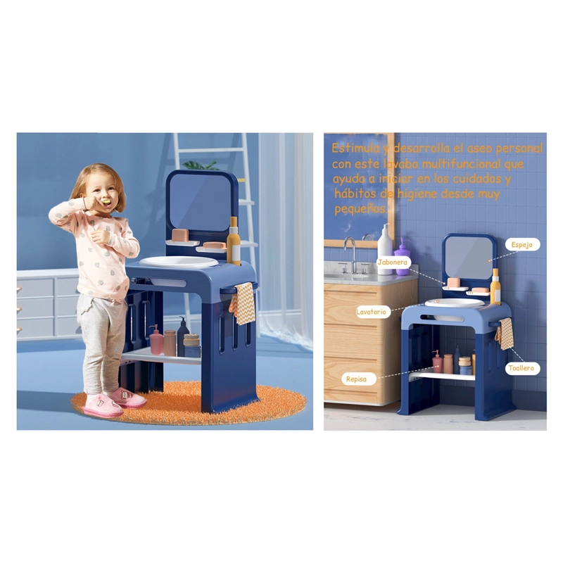 LAVAMANOS INFANTIL KIDSCOOL MONTESSORI - ESTACIÓN DE ASEO Y AUTONOMÍA AZUL - 4
