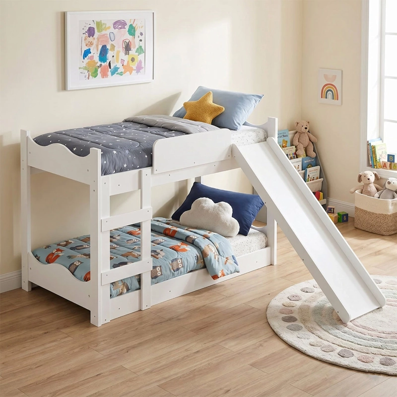 CAMAROTE INFANTIL KIDSCOOL CON RESBALÍN Y ESCALERA