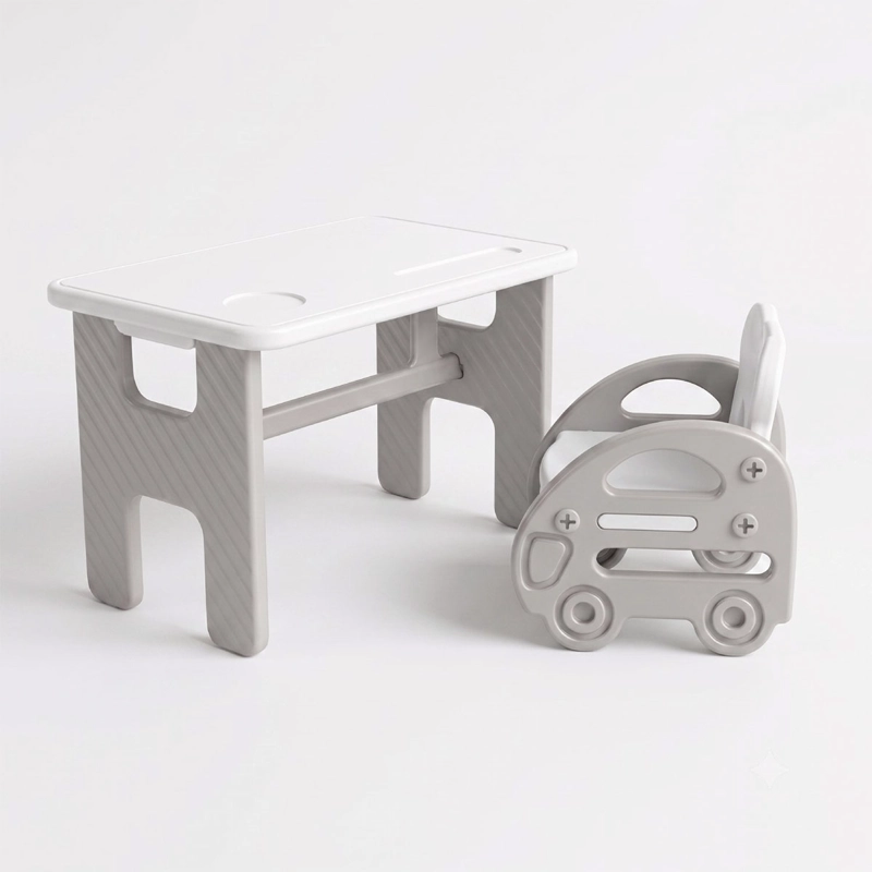 SET DE MESA INFANTIL KIDSCOOL PLEGABLE + SILLA GRIS - 1