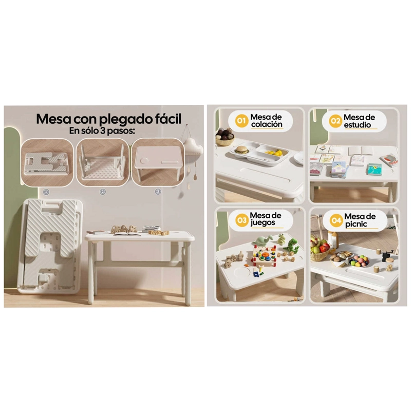 SET DE MESA INFANTIL KIDSCOOL PLEGABLE + SILLA GRIS - 2