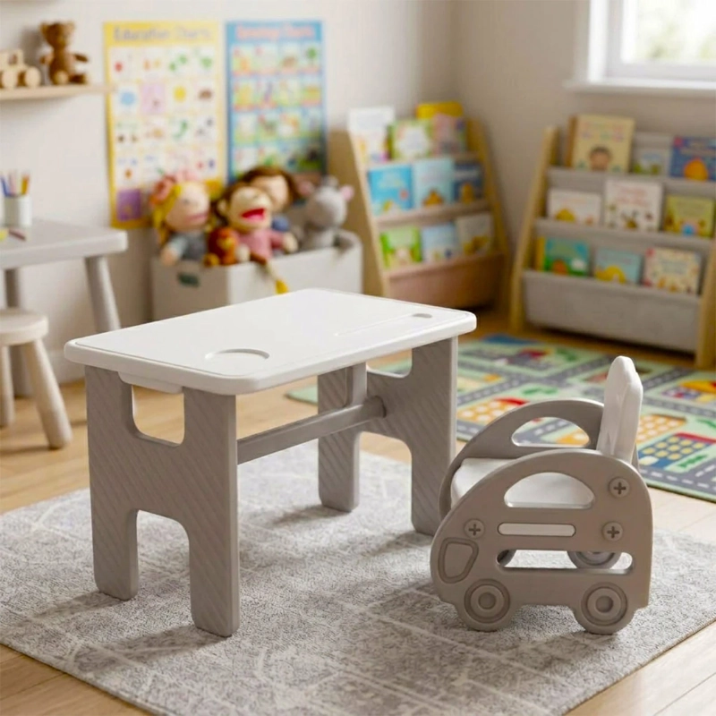 SET DE MESA INFANTIL KIDSCOOL PLEGABLE + SILLA GRIS - 4