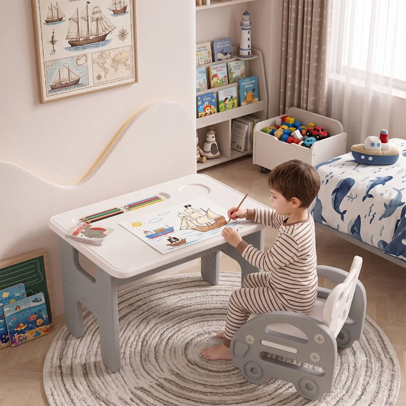 SET DE MESA INFANTIL KIDSCOOL PLEGABLE + SILLA GRIS - 5