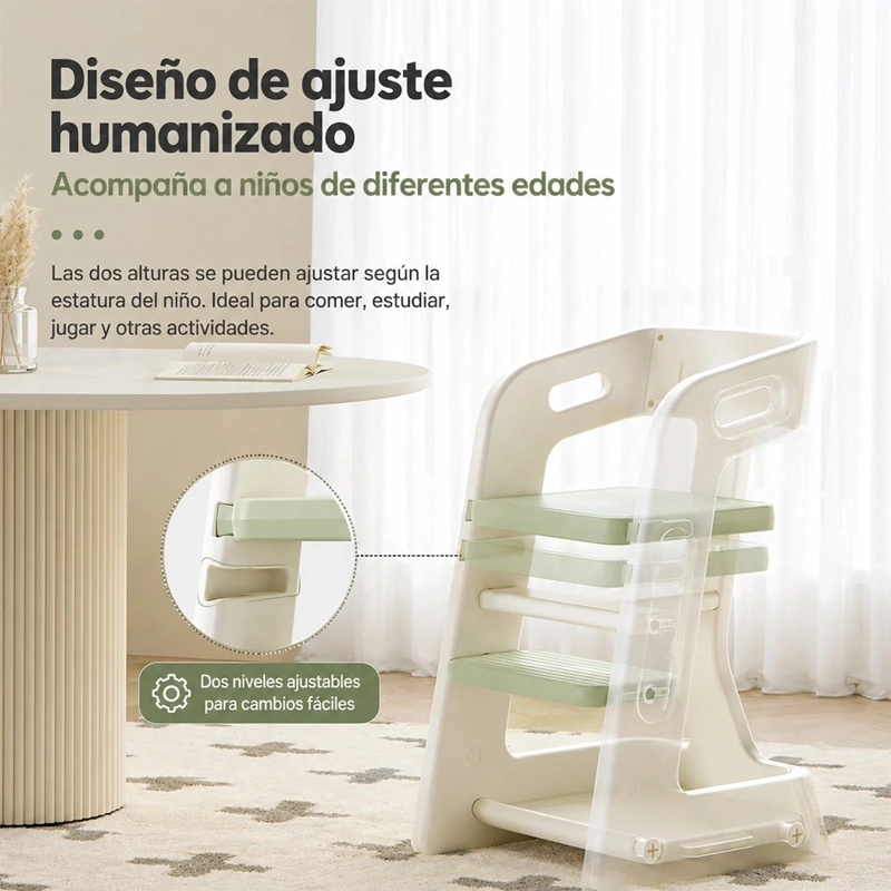 SILLA INFANTIL KIDSCOOL COMEDOR Y TORRE DE APRENDIZAJE VERDE  - 3