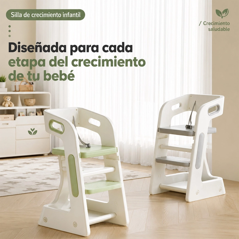 SILLA INFANTIL KIDSCOOL COMEDOR Y TORRE DE APRENDIZAJE VERDE  - 6