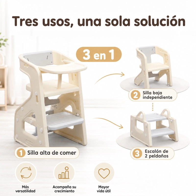 SILLA DE COMER KIDSCOOL CRECIMIENTO EVOLUTIVA 3 EN 1 - 4