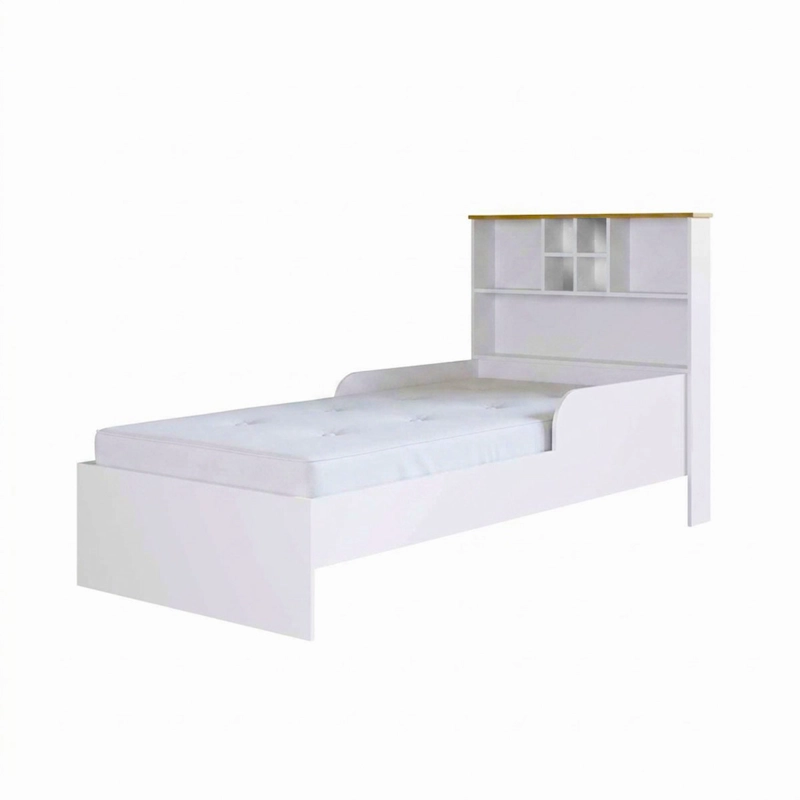 CAMA DE TRANSICIÓN INFANTIL KIDSCOOL CON ESTANTE 1 PLAZA - 1