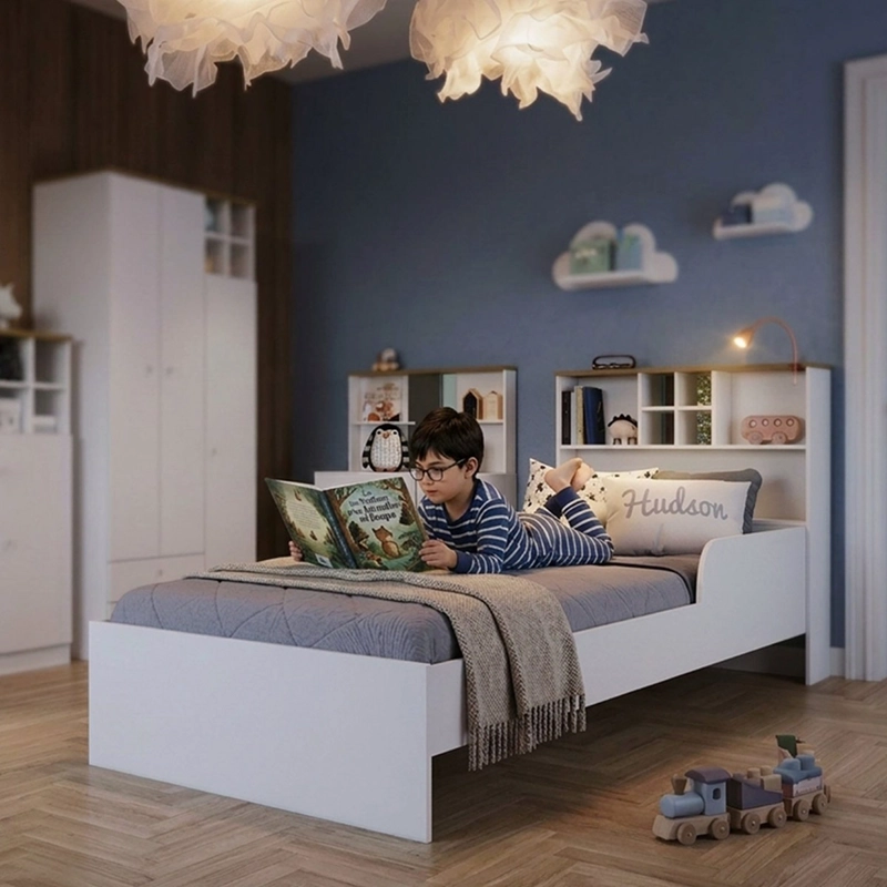 CAMA DE TRANSICIÓN INFANTIL KIDSCOOL CON ESTANTE 1 PLAZA - 6