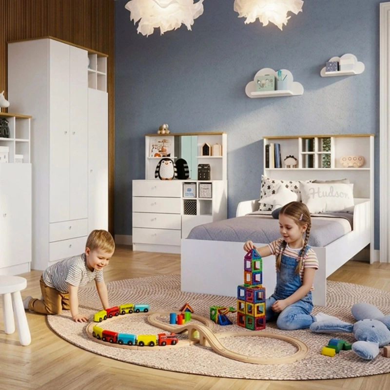 CAMA DE TRANSICIÓN INFANTIL KIDSCOOL CON ESTANTE 1 PLAZA - 7