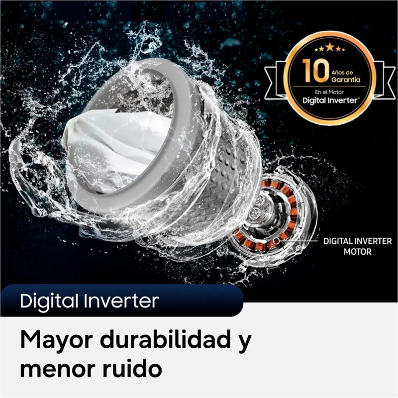 LAVADORA CARGA FRONTAL SAMSUNG WW12CGC04DAEZS 12KG BLANCO + SECADORA DE ROPA BOMBA DE CALOR 9KG + KIT DE APILAMIENTO - 7
