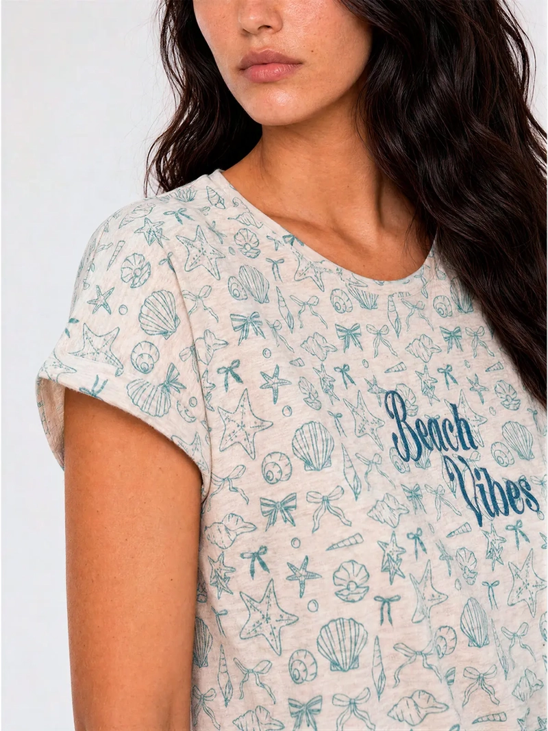 PIJAMA MUJER PALMERS ALGODÓN CORTO ESTAMPADO - 4