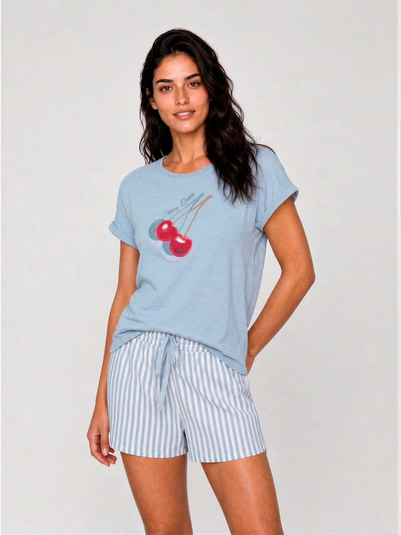 PIJAMA MUJER PALMERS ALGODÓN CORTO ESTAMPADO - 1