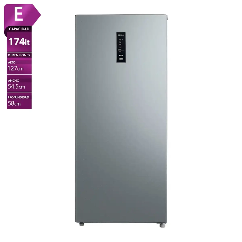 CONGELADOR VERTICAL MIDEA MDRU255FEE50 174L NO FROST PLATA - 1