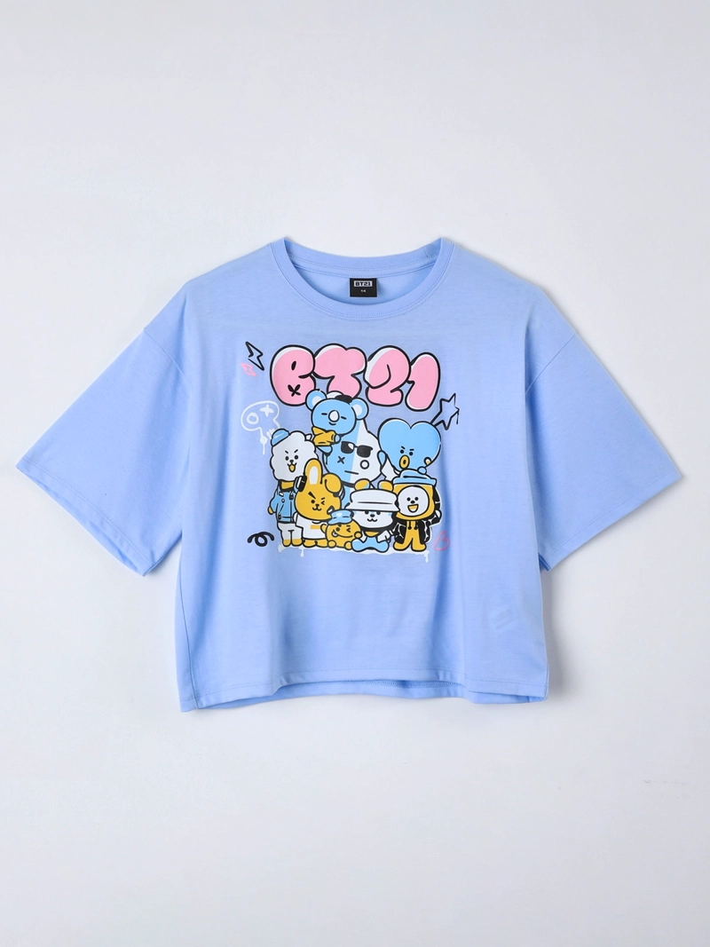 POLERA NIÑA BT21 MANGA CORTA ESTAMPADO - 1