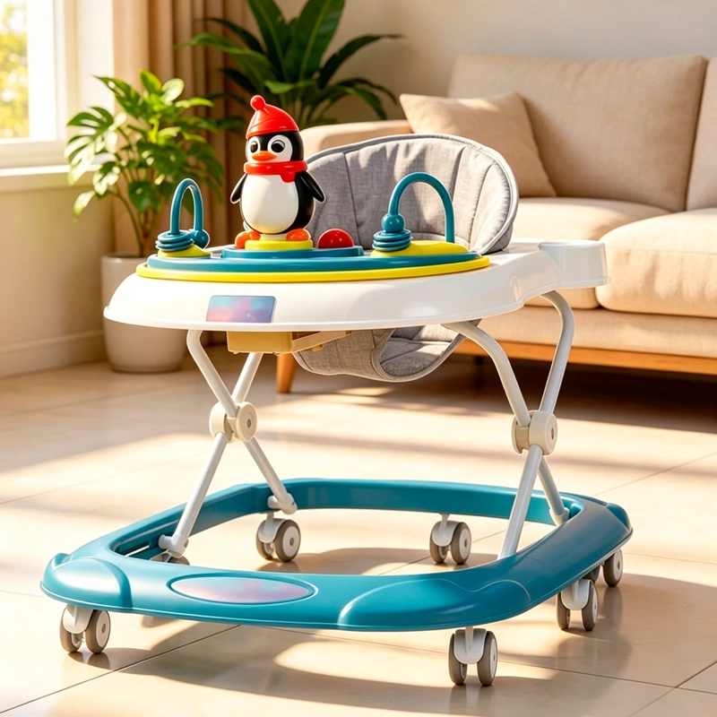 ANDADOR KIDSCOOL PARA BEBÉ PINGÜINO RUEDAS AZUL