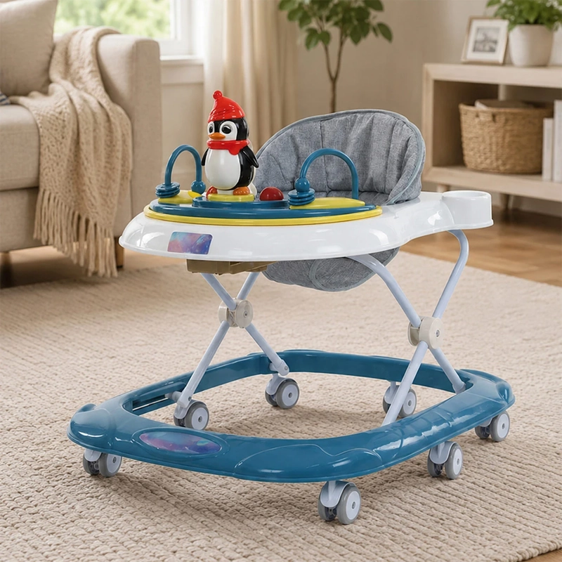 ANDADOR KIDSCOOL PARA BEBÉ PINGÜINO RUEDAS AZUL - 5