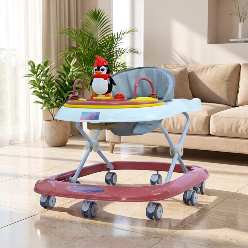 ANDADOR KIDSCOOL PARA BEBÉ PINGÜINO RUEDAS ROSADO - 4