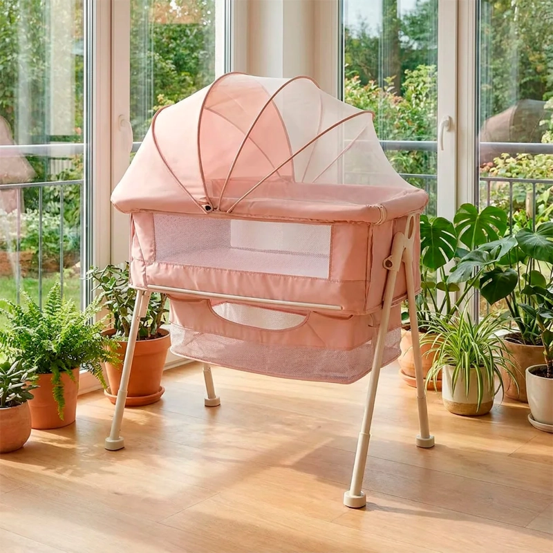 CUNA COLECHO KIDSCOOL MULTIFUNCIONAL PLEGABLE ROSADO - 3
