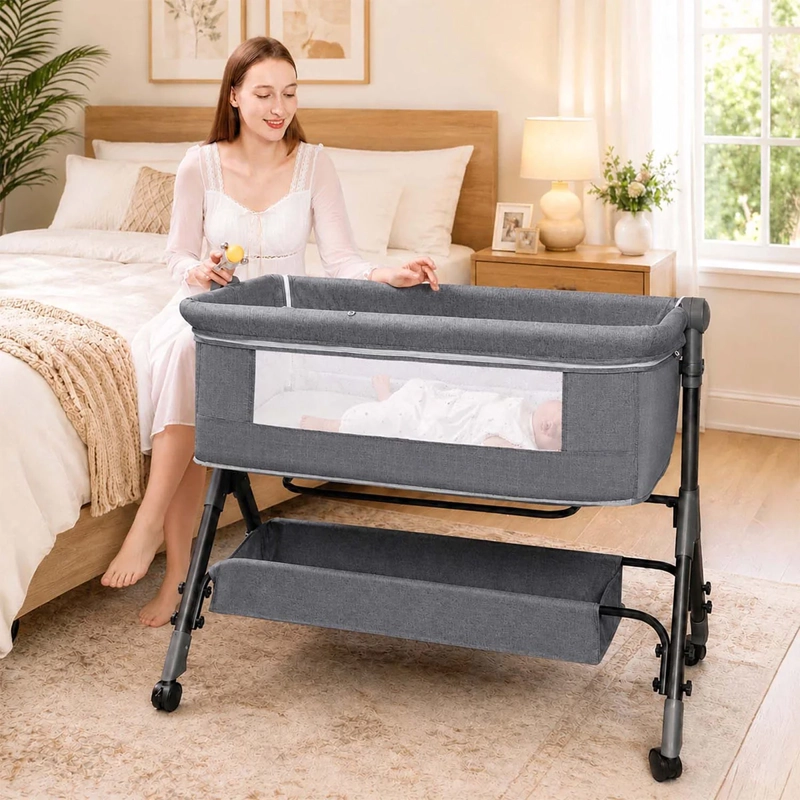 CUNA COLECHO KIDSCOOL PLEGABLE BALANCEO GRIS - 6
