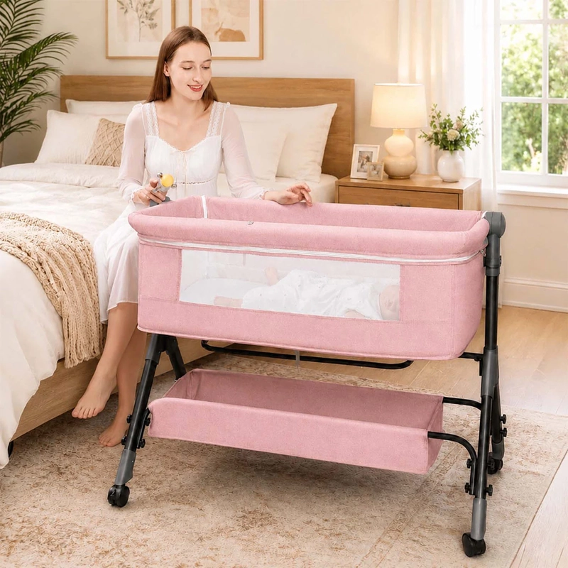 CUNA COLECHO KIDSCOOL PLEGABLE BALANCEO ROSADO - 6