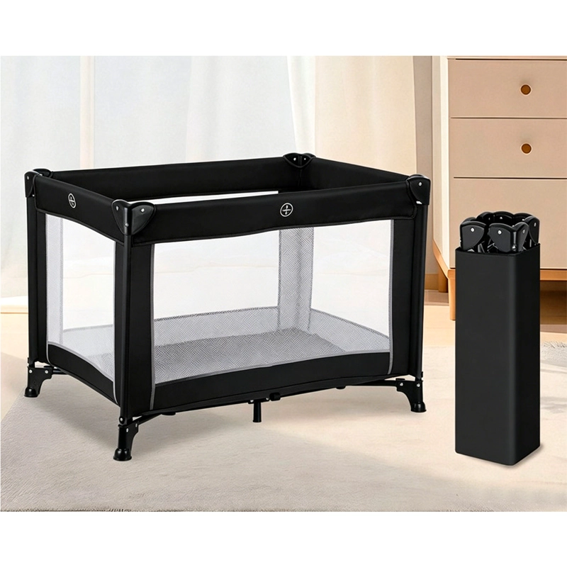 CUNA CORRAL KIDSCOOL PLEGABLE Y PORTÁTIL NEGRO - 4